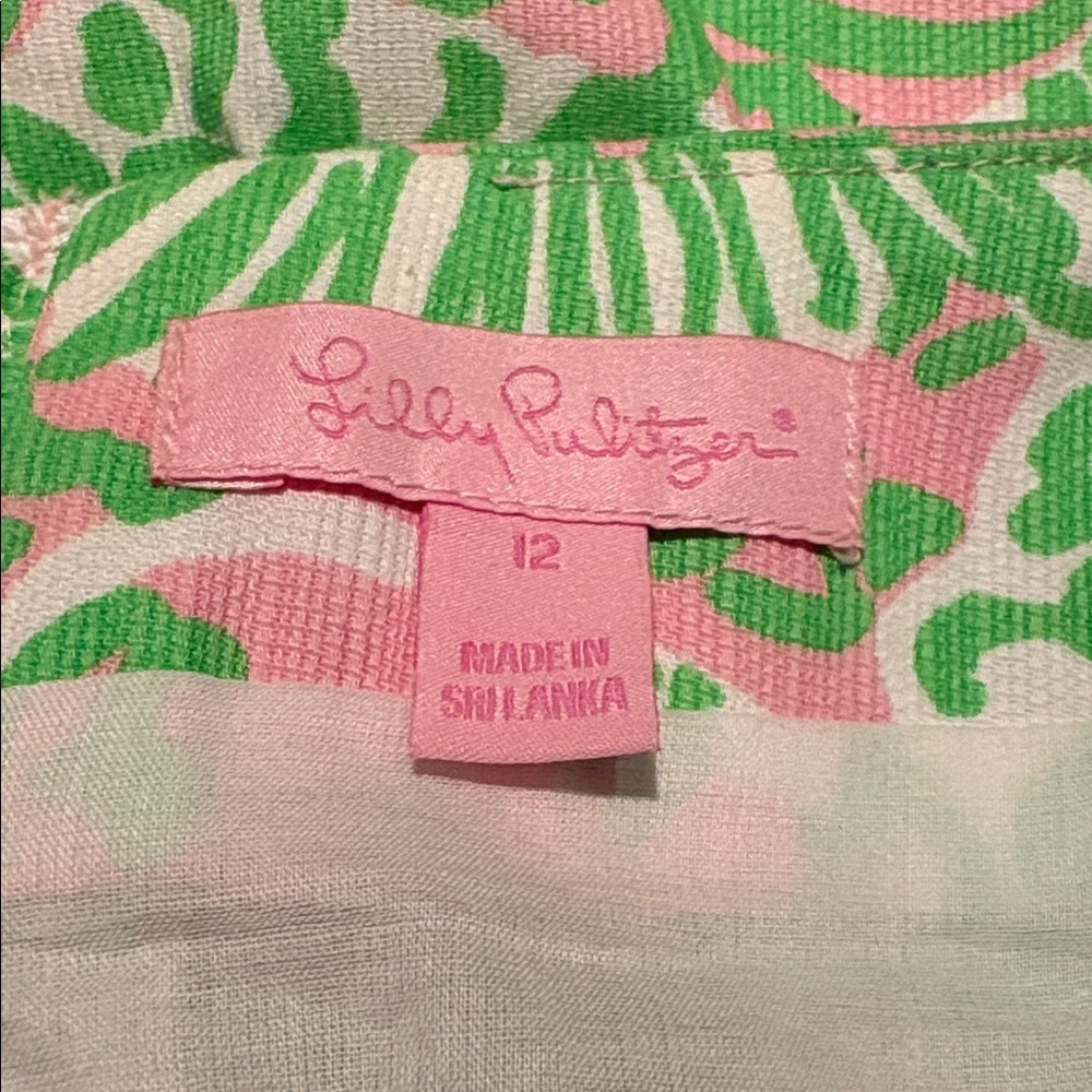 LILLY PULITZER Playful “Sunnyside Lion” Skirt in Green/Pink Size 12 — GORGEOUS! - Picture 8 of 9